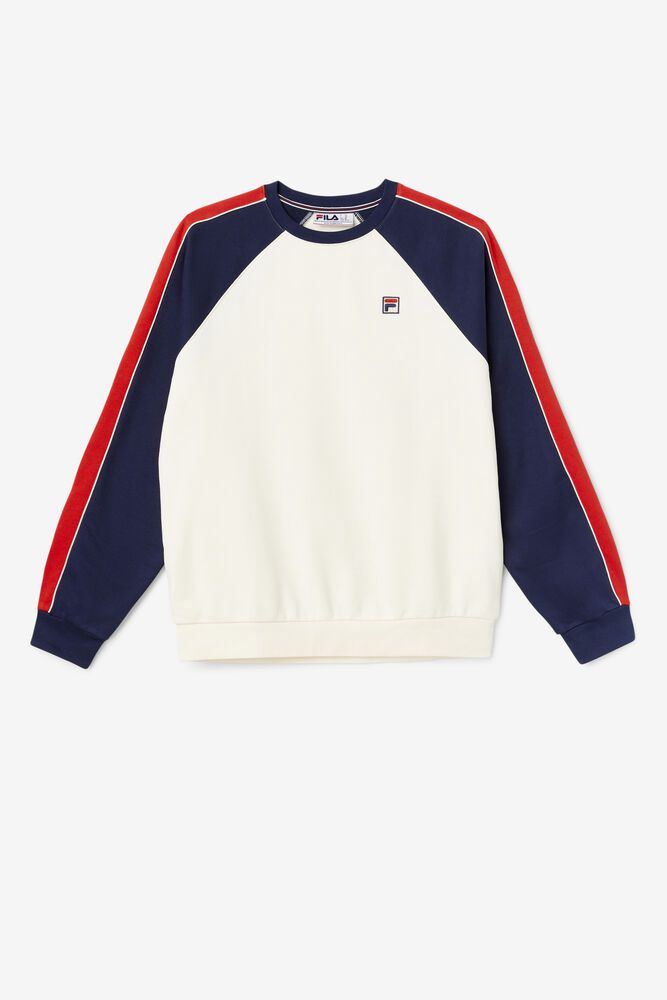 Fila Sweatshirt Herre Hvide Nestor Crew DBX-932610